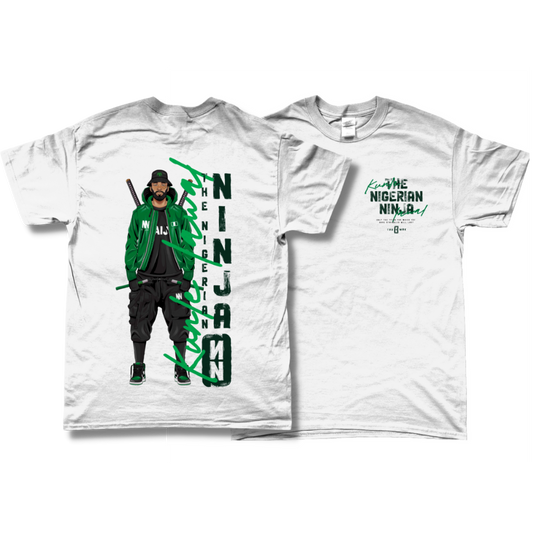 The Nigerian Ninja Back Print T-Shirt (White)